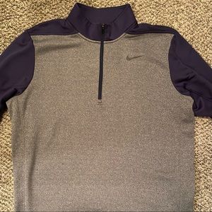 Nike 1/4 Zip Dri-Fit Pullover - Navy/Grey - Medium